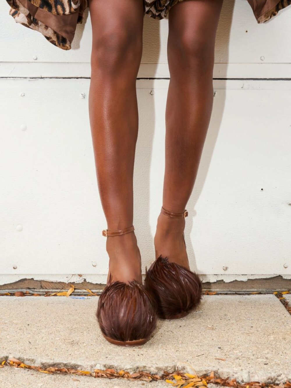 AZALEA WANG Angeles Feather Stiletto Heels Sandals Size 6 Brown NEW $109 - Picture 2 of 14